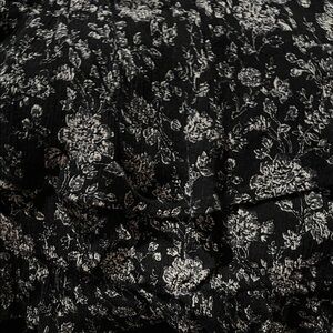 Floral Black and White Cropped Top